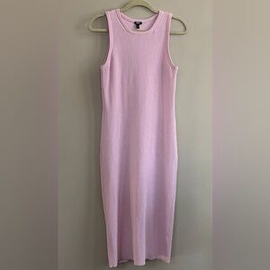 Express Body Contour Ribbed High Neck Midi Dress lilac size large